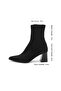 Denise Black Color Stretch Heeled Boots - 3