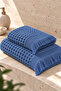 Ceylin Waffle 2-Piece Bath Towel Set 50X90 + 70X140 cm Fringed
