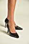 Z308400409 Black Thin Heeled Women's Shoes - 2