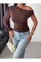 Women's Bitter Coffee Boat Neck Single Sleeve Chiffon Sandy Fabric Long Sleeve Blouse - 2