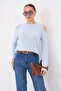 Women's Shoulder Windowed Pearl Embroidered Bearded Knitwear Knitted Sweater 265159 - 4