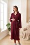 Allesa Ruffle Detailed Maternity and Postpartum Knitted Dressing Gown - 3