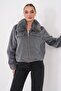 Women's Fur Collar Zipper Closure Plush Coat 265332 - - 3