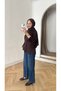 Women's Hijab Tunic with Slit Detail on Sleeves and Skirt - 6