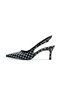 Black Color Polka Dot Patterned Women's Heeled Shoes - 2