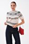 Women's Patterned Embroidered Short Sleeve Knitted Sweater 265039 - - 2