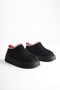 Women's Black Suede Fur Lined Orthopedic Daily Thick Soled Winter House Slippers - 5