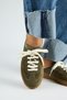 Barbella Women's Genuine Leather Lace-Up Sabo Khaki Sneakers - 6