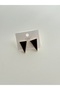Black Enamel Geometric Earrings 3 cm - 3
