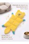 Plush Fox Dog Chewing and Biting Toy with Sound, Flat Body, Yellow, 27 cm - 2
