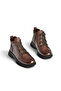 Z555560903 Brown Genuine Leather Comfort Orthopedic Sole Women's Boots - 6