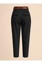 Black Belted Pleated Carrot Pants - 3