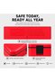 Kids Bento Lunch box, 5 Compartments Leak-Proof Food Organizer for Boys & Girls, BPA-Free School Meal Carrier with Spoon & Fork (Red Black) - 3
