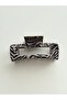 Zebra Patterned Latch Buckle Gray 10 cm - 2