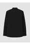 Özmarka New Season Black Regular Fit Gabardine Men's Shirt - 6