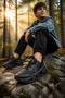 Rn-9783 Anatomical Boy's Sporty Design Smart Lace-Up Casual Sneaker Shoes