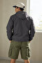 Men's Water-Resistant Raincoat & Windbreaker with Zipper Pockets in Dark Gray - 6
