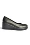 Z555190303 Black Genuine Leather Padded Sole Women's Shoes - 5