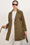 Women's Belted Short Trench Coat 5990 - Khaki - 4