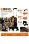 Kids 3 Wheel Trolley School Backpack Set, 3 wheel Detachable Rolling School Bag For Kids With Pencil Case Cartoon Pattern Design - Dino - 3