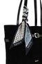Women's Faux Leather Black Suede Shoulder Bag - 3