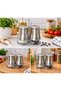 Stainless Steel Glass Spice Shaker Set of 2 Luxury Metal Tabletop Salt and Pepper Shaker Set with Stand 304 Quality Steel - 2