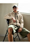 Men's Water-Resistant Stone Raincoat & Windbreaker with Zipper Pockets