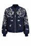Bead Embroidered Denim Bomber Jacket - 5