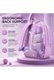 School Backpack Set for Boys & Girls, 2 Piece Multi Pocket Backpack with Pencil Case, Student Book Bag, Travel Daypack, Casual School & Everyday Backpack - Lilac - 2