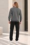 Men's Set of 2 Crew Neck Basic Sweatshirts Black & Anthracite - 2