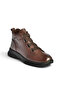 Z555560903 Brown Genuine Leather Comfort Orthopedic Sole Women's Boots - 5