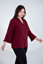 Plus Size Women's V-Neck Ruffle Blouse