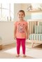 Children's Set Character Printed Crew Neck Short Sleeve T-Shirt Leggings 2-Piece Set 2-6 Years Cotton Milkshake - 4