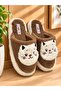 Cat Face Model Women's House Slippers - Warm and Fluffy Slippers with Noiseless Soles - 4