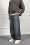 Antique Washed Baggy Loose Fit Denim Blue Jeans