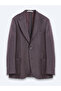 Burgundy Patterned Modern Fit Wool Blend Knitted Jacket - 7