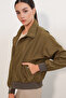 Women's Double Pocket Bomber Jacket 5239 - Khaki - 3