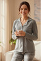 Women's Modal Fabric 100% Cotton Plaid Luxury Pajama Set - 4