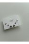 Silver Zircon Stone Mini Heart Earrings Set of 3
