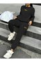 Women's Printed Regular Bottom Top Crew Neck Top Elastic Cuff Sweatpants Set - 4