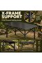 Folding Camping Table with Carry Bag, 95 x 55 x 50 cm Black Slatted Tabletop, X-Frame Support, Easy Setup, Camping & Picnic Use, Portable Design - 3