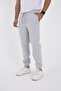 Men's Gray Sweatpants, Three-Thread Cotton, Baggy, Comfortable Cut, Elastic Cuffs - 7