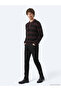 Purplish Blue Polo Collar Striped Wool Blend Knit Sweater - 3