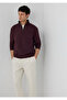 Men's Brown Half-Zip Sweatshirt Chocolate Plu Sweatshirt - 3