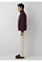 Men's Brown Half-Zip Sweatshirt Chocolate Plu Sweatshirt - 5