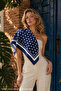 Choose Your Style Riviera – Navy Blue Polka Dot Patterned Scarf 70 X 70 cm