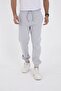 Men's Gray Sweatpants, Three-Thread Cotton, Baggy, Comfortable Cut, Elastic Cuffs - 5