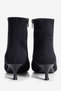Women's Suede Boots Thin Heeled Pointed Toe Zippered Black Short Boots & Booties Mbhrnd801-Ss - 5