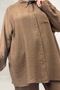 67068 Large Size Men's Collared Double Liyosell Trouser Suit - Brown - 2