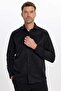 Men's Regular Fit Comfortable Cut Long Sleeve Cotton Easy-Iron Dobby Black Shirt